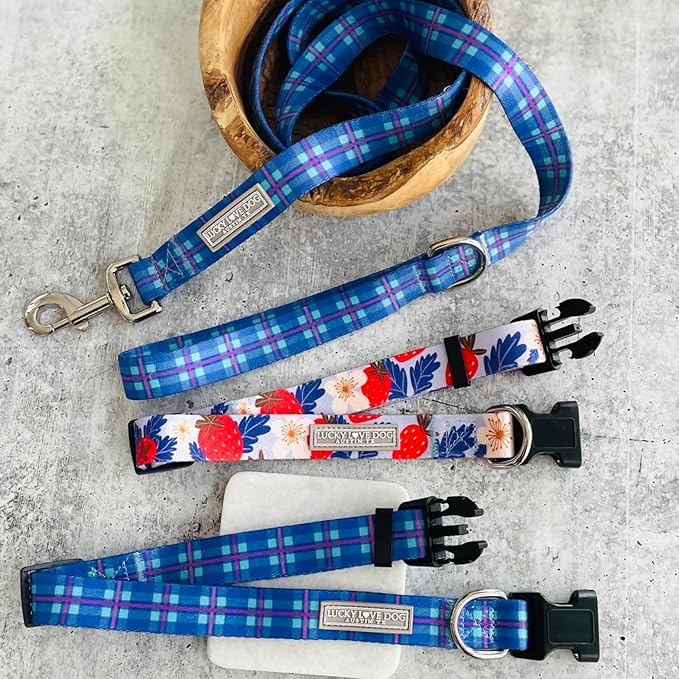 Lucky Love Dog - Adjustable Dog Collar and Leash Set with Easy Click Buckle for Small to Large Dogs, Durable, & Comfortable Collar for Male & Female Dogs, Puppies & Adult Ones - Scotty Combo, Large