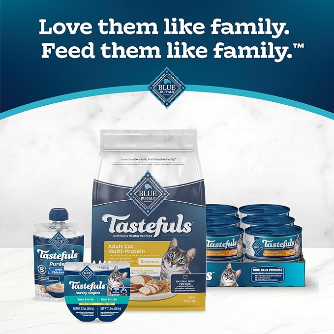 Blue Buffalo Tastefuls Adult Cat Dry Food, Multi-Protein Chicken & Turkey Recipe, 3-lb. Bag
