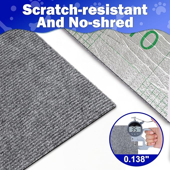 Anit Cat Scratch Couch Furniture Protector,196.8x15.8 Cat Wall Corner Scratcher Pads Mat,DIY Climbing Scratching Carpet Post Replacement