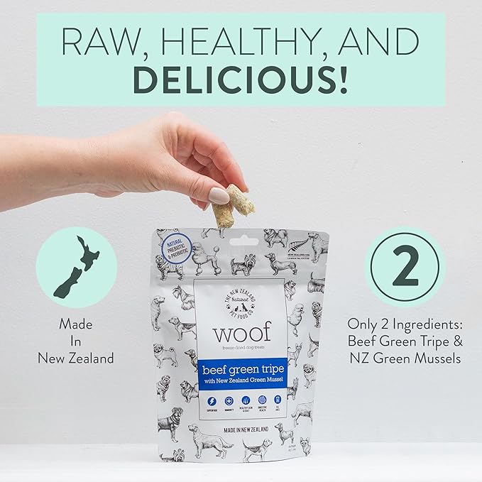 Woof Beef Green Tripe Freeze Dried Treat 1.4oz