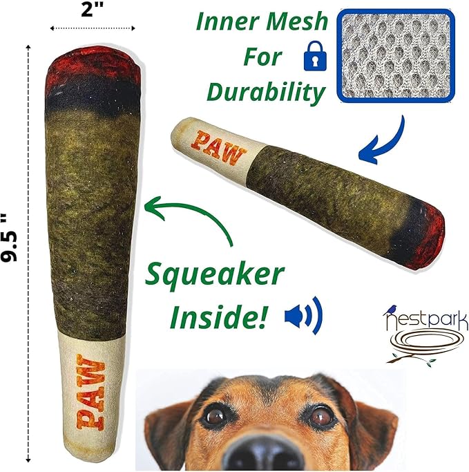 Paw-FECT Piece - Funny Plush Squeaky Dog Toy for Small/Medium/Large Dogs. Unique and Hillarious Gift for All Occasions.