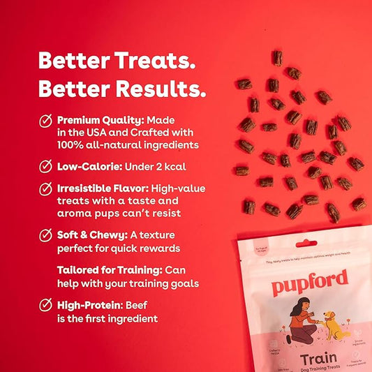 Pupford Soft & Chewy Training Treats for Dogs & Puppies (Beef, 10 oz)