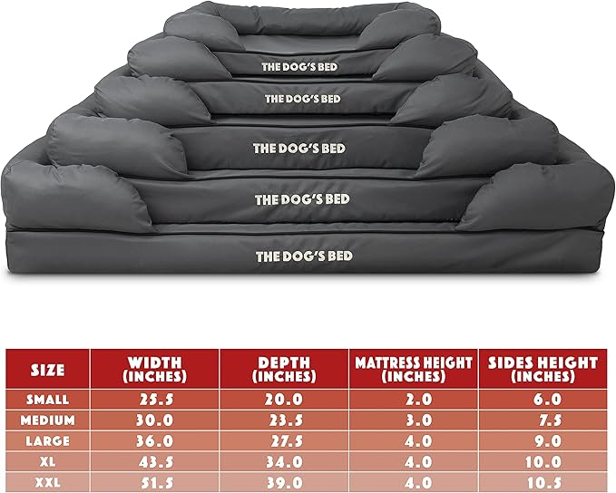 The Dog's Bed Replacement Outer Cover ONLY (Outer Cover ONLY - NO Bed, NO Waterproof Inner) for The Dog's Bed, Washable Oxford Fabric, Medium (Grey & Black Piping)