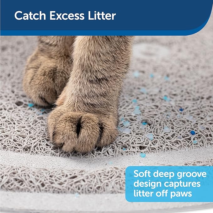 PetSafe Cat Litter Mat - Waterproof Litter Trapping Mat for Hygienic Clean Floors - Anti-Slip Double Layer Back - Cat-Friendly Texture for Sensitive Paws - Small