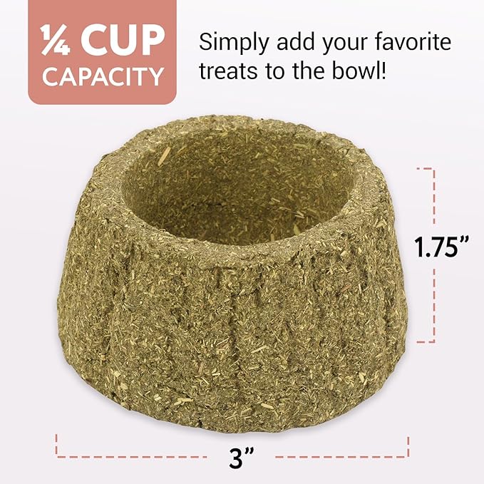 Evergreen Pet Supplies Guinea Pig Bowl - 4-Pack, Green & Brown - Edible Food & Chew Bowls for Rabbits & Guinea Pigs - Toys for Ferrets & Hamsters