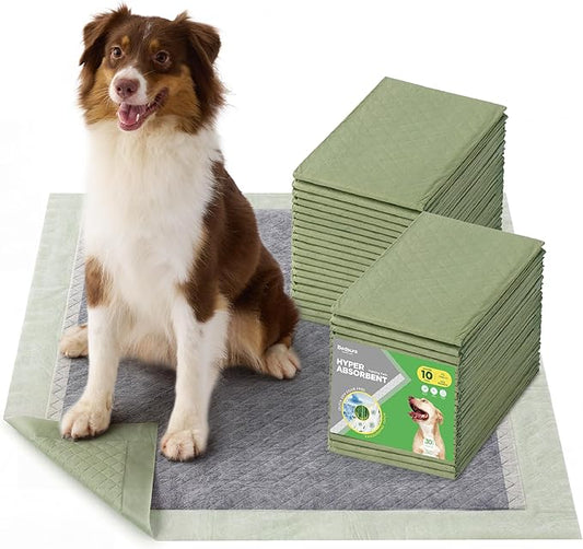 Bedsure Dog Pee Pads Extra Large, 28" x 34" Puppy Pads 30 Count, Super Absorbent & Leak Proof, XL Training Pads Quick Dry Disposable Potty Pads with Odor-Control Activated Carbon & ECO Green Material