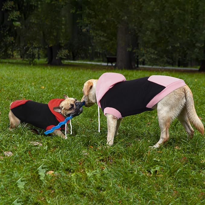 Dog Hoodie - Cotton Sweatshirt Soft Breathable Sweater for Small Dogs, Sleeveless Clothes Cozy Coat for Spring Autumn Winter, Pink S