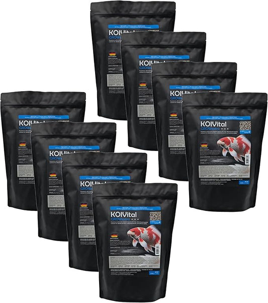 Koi Vital Grow Extra Swim Fish Food (8 Pack 2.5lb)