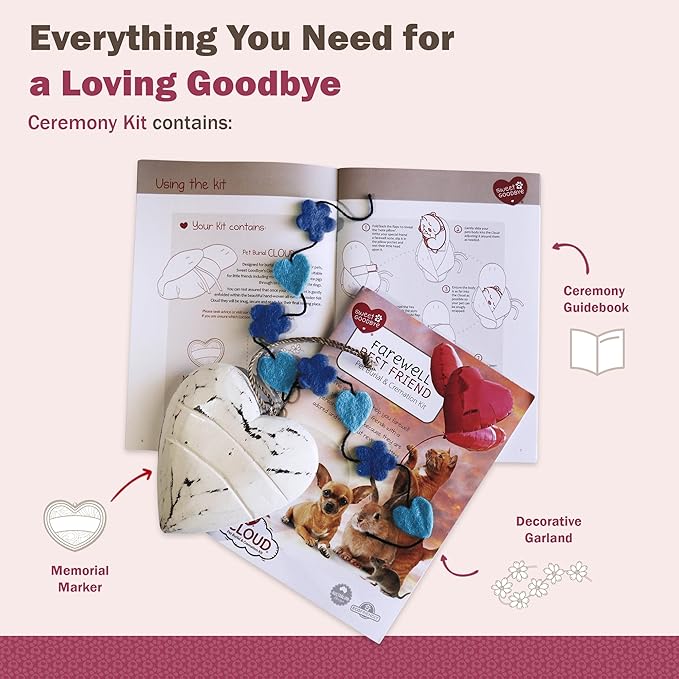Cloud® Eco-Friendly Pet Burial & Cremation Ceremony Kit - Casket for Smaller Pets: Rabbits, Hamsters, Gerbils, Birds, Fish, Reptiles, Small Cats (Choose Size & Color)(Medium, Indigo)