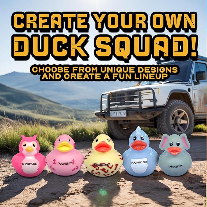 Bulk Rubber Ducks for Jeep Ducking – 25 Pack of Printed Mini Duckies with DUCKED by Logo Make Your own Custom Designs for Ducking Rigs, Dashboards, Off-Road Duck Traditions, Trail Gifts, 4x4 Drivers