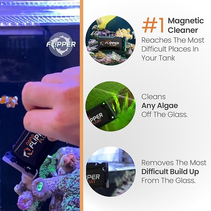 Flipper Magnetic Aquarium Glass Cleaner & Fish Tank Accessories | Effortless Algae Remover for Fish Tank (Nano)