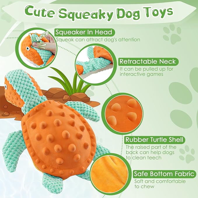 Large Squeaky Dog Toys - Plush Tug of War Toy for Small/Medium/Large Dogs Puppy Toys for Teething Training