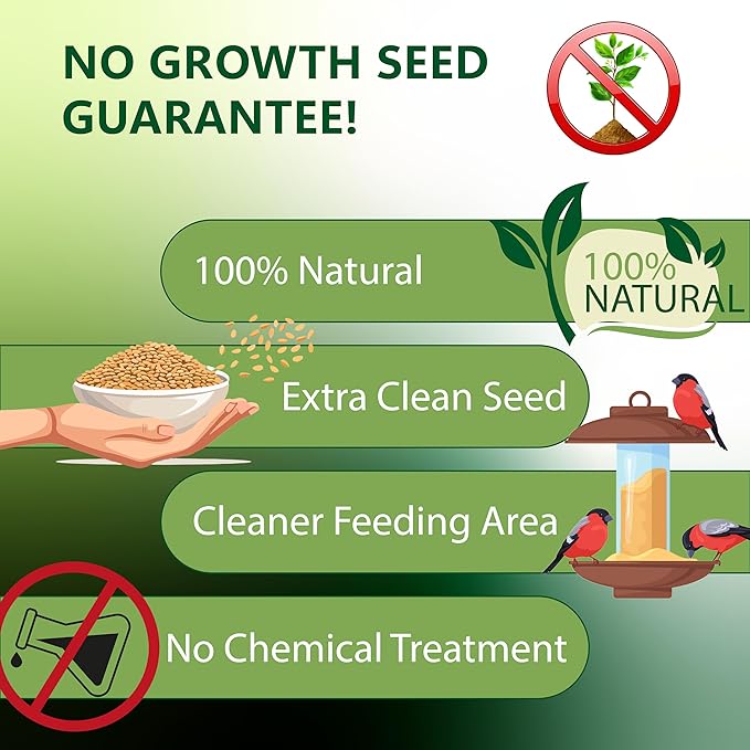 Cardinal Blend Bird Food, Mix of Sunflower and Safflower Seed, 10 Pounds - 5 Pounds Combo Pack of 2 | No Grow Seed | Bird Food for Wild Birds
