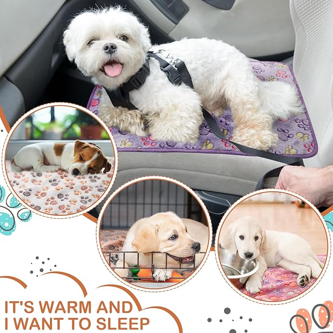 Tudomro 8 Pcs Guinea Pig Bedding Cage Liners Bulk Blankets Small Animal Flannel Throw Bedding Waterproof Absorbent Reusable Pet Pee Sleep Mat Pad Cover for Hamster Ferret(Paw,14 x 28 Inch)