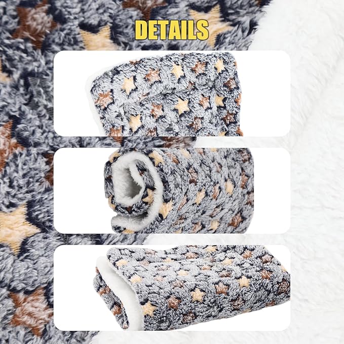 Guinea Pig Bed, 2 Pcs Double-Layer Coral Fleece Guinea Pig Beds and Bunny Beds, Soft and Skin-Friendly, Suitable for Small Animals Such as Rabbits and Hamsters(12.6 * 9.8Inch)