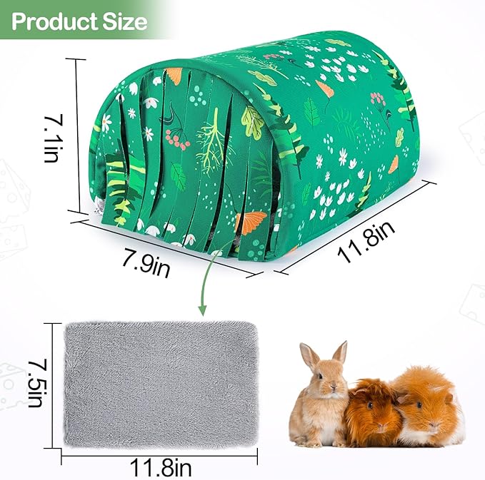 Guinea Pig Hideout Washable Guinea Pigs Tunnel with Curtains Hamster Hideout Cozy Guinea Piggy House Fit for Guinea Pig Cages Soft Guinea Pigs Accessories for Small Animals Hamster/Chinchilla/Bunny