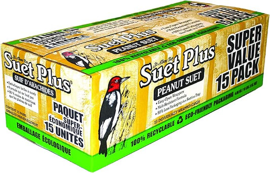 Bird Suet Variety Packs | 11 oz. Bird Suet Cakes | (Peanut, 15 Pack)