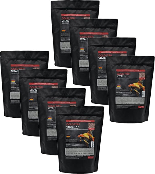 Pack of 8 Goldfish Koi Fish Food of 2.5lb - Goldfish Pond Food for All Stages of Live Koi Fish - Goldfish Floating Pellet for All Seasons of Size 3mm