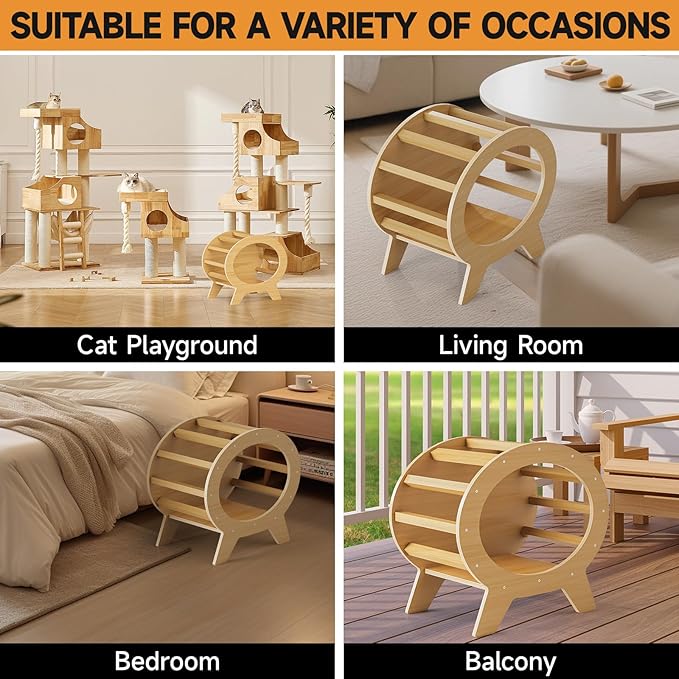 Pine Wood Cat House - Shelter for Cats,Elevated TV Shaped Solid Wood Pet Cabin for Cats,Chickens,Guinea Pigs. Suitable for Indoor,Balcony and Hallway. Easy Assembly, Weather-Resistant.