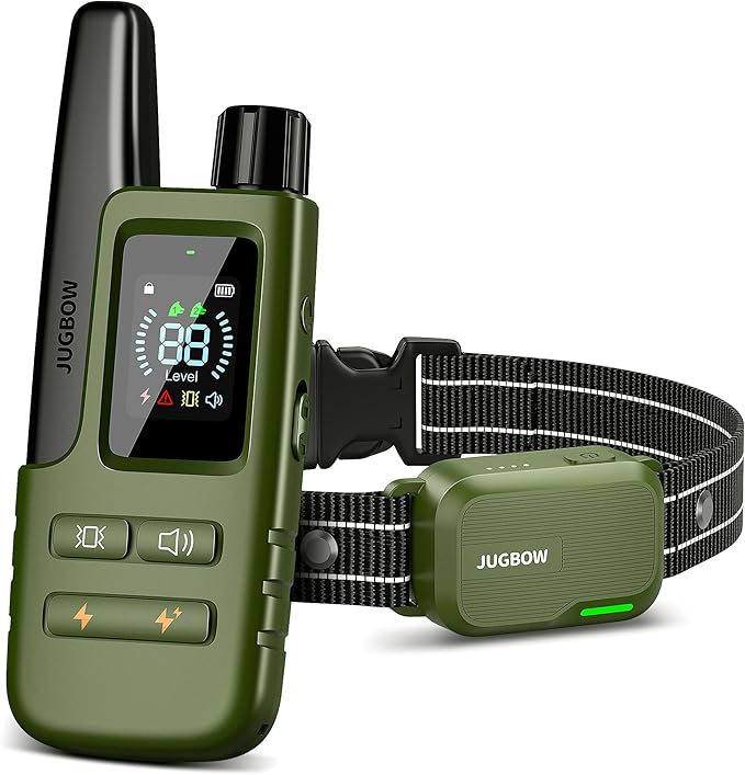 Jugbow Dog Shock Collar - 4200FT Dog Training Collar with Remote Innovative IPX7 Waterproof with 4 Training Modes, Rechargeable E-Collar for All Breeds