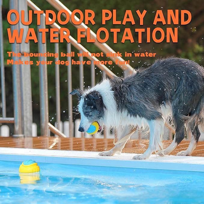 LaRoo Squeaky Dog Toys Ball, Puppy Chew Toys for Teething, Relieves Anxiety, Durable Interactive Dog Ball, Super Bouncy, Outdoor Waterproof, Floats in Water, Medium Dogs - 3inch