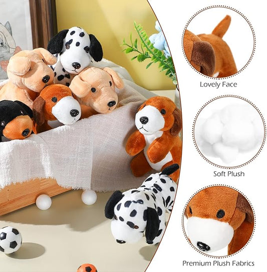 Sosation 20 Pcs Mini Plush Stuffed Dogs Bulk Dog Party Favors Adopt a Puppy Toy Soft Plush Animal for Kids Birthday Classroom Gift Goodie Bag Stuffers Christmas Stocking Fillers Decoration
