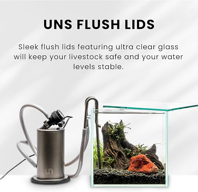 Ultum Nature Systems Tank Lids - 11.81 x 11.81in | 30 x 30cm 5mm Ultra Clear Rimlesss Aquarium Lid, Cover for Glass Tanks - 30C, 30T (Flush Fit)