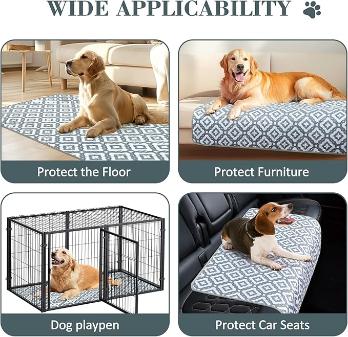 Washable Pee Pads for Dogs, 2 Pack Reusable Puppy Pads Absorbent Training Pads for Dogs Waterproof Dog Mat Non-Slip Whelping Pet Mat