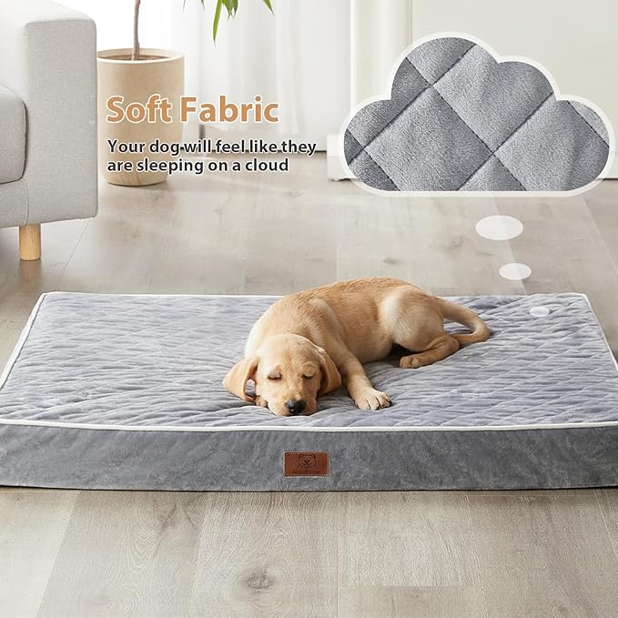 WNPETHOME Orthopedic Giant Dog Beds Large Sized Dog, Waterproof Extra Large Dogs Bed with Removable Washable Cover, Multi-Needle Quilting Dogs Crate Bed