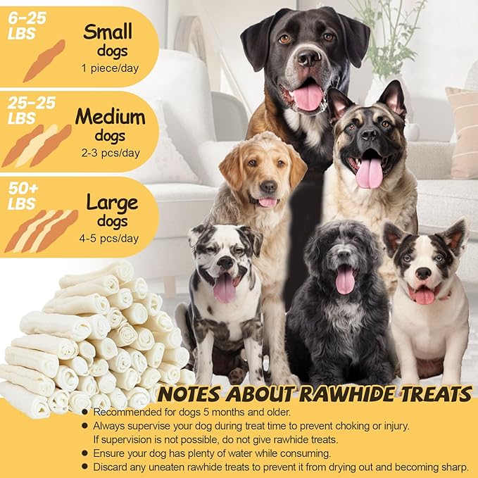 ASMPET Dog Treats Chews, Chicken Wrapped Rawhide Sticks (20 pcs 10.6 oz)