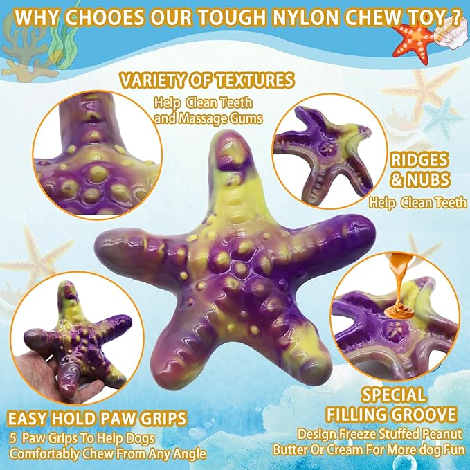 Dog Chew Toys for Aggressive Chewers,3 Pack Tough Dog Bone Toys to Keep Them Busy, Indestructible Pet Toy for for Medium/Large Breed