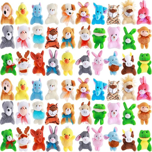 Skylety 60 Pack Mini Plush Animals Bulk Mini Stuffed Animals Plush Toy Small Stuffed Keychain Cute Assortment for Carnival Prizes, Party Favor, Kindergarten Goodie Bag Fillers