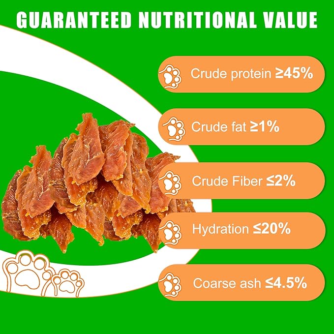 WLP Chicken Jerky Dog Treats, Natural Pure Chicken Breast Strips, Human Grade Healthy High Protein for Dogs and Cats (8 Ounce)