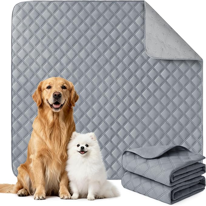 Eterish Reusable Washable Pee Pads for Dogs Large/Extra Large 31'' x 36'' 4 Pack, Absorbent Pet Puppy Dog Training Pads Non-Slip, Waterproof Whelping Potty Pads for Dogs Leak-Proof