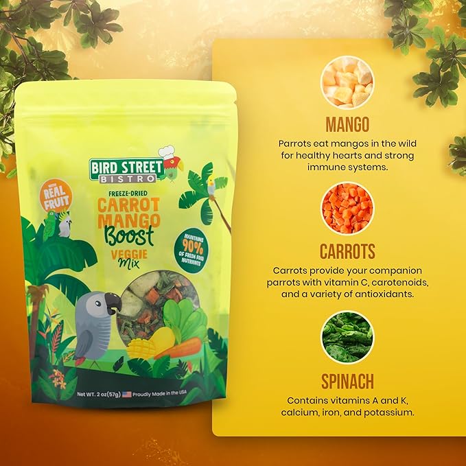 Parrot Food - Parakeet & Cockatiel Food - Cooks in 3-15 min with Natural & Organic Grains, Legumes, Non-GMO Fruits, Vegetables & Health Spices