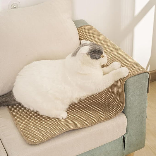 Cat Scratch Furniture Protector [36 x 24 Inch] FOOPOMARY Scratching Pad with Soft Cotton and Natural Sisal Blend for Indoor Cats, Protects Couch and Furniture from Scratching