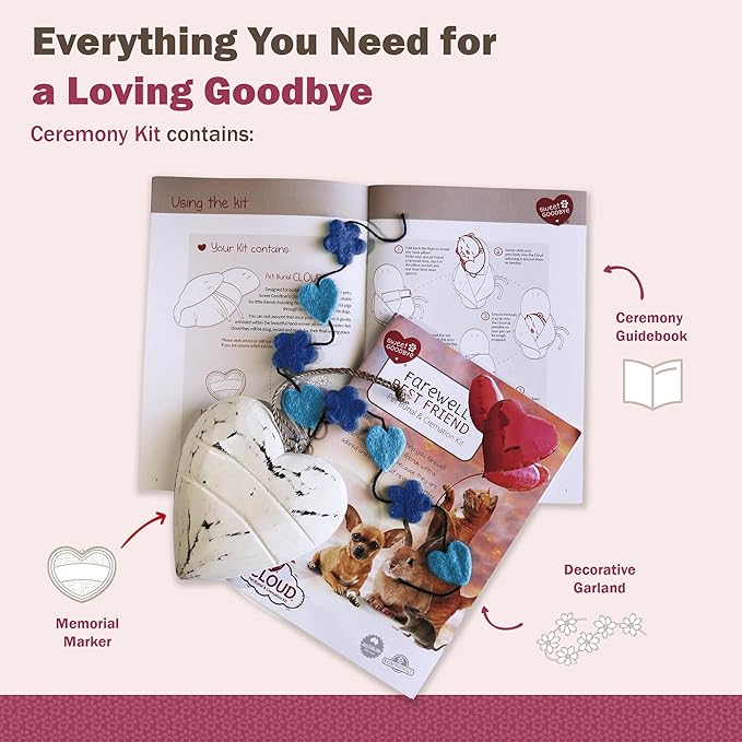 Cloud® Eco-Friendly Pet Burial & Cremation Ceremony Kit -Casket for Smaller Pets: Rabbits Hamsters Gerbils, Birds, Fish, Reptiles, Small Cats (Choose Size & Color)(Medium, Light Blue)