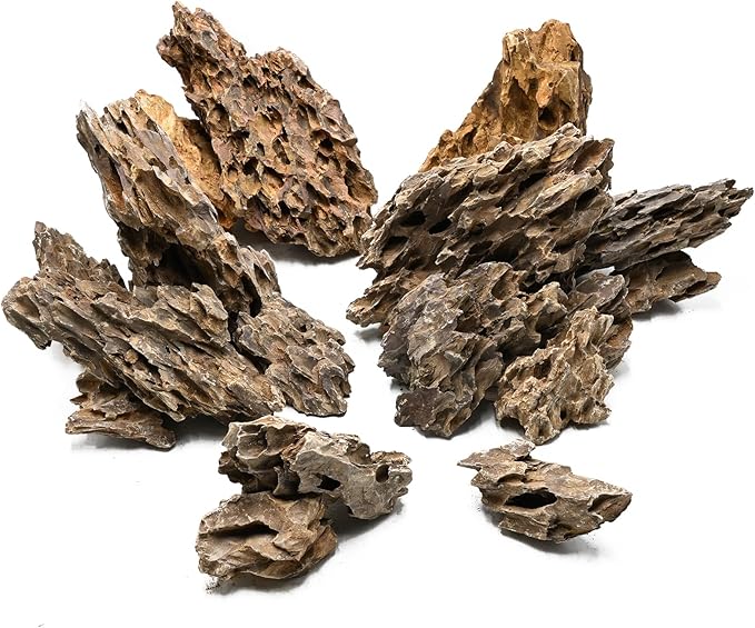 Natural Aquarium Rocks 5LB Dragon Stone Rock Decoration Aquascaping Stone for Aquariums Landscaping Model Fish Tanks Terrariums Vivariums-2-4 inches