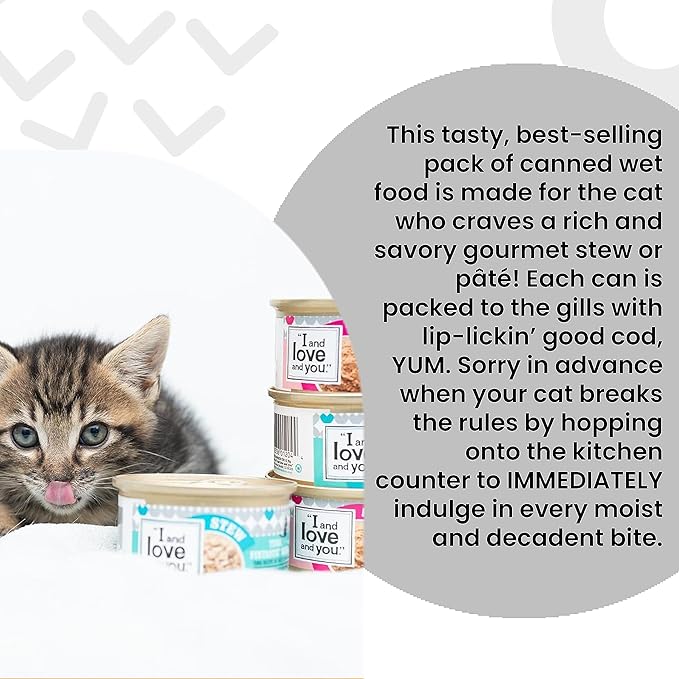 I and love and you Wet Cat Food - Savory Salmon Pâté - Salmon Recipe, Grain Free, Filler Free, 3oz Pack of 24 Cans