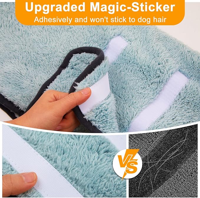 Bienbee Dog Bathrobe, Quick Drying Super Absorbent Dog Robes for After Bath, Warm Keeping Dogs Towel, Dogs Bath Supplies, Light Green M