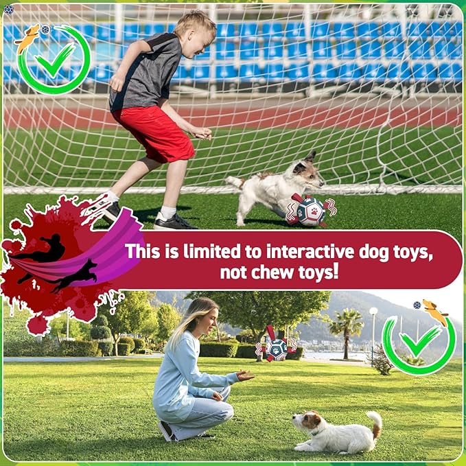 QDAN Dog Toys Balls with Bell Inside, Durable Dog Balls for Tug of War, Puppy Birthday Gifts, Dog Water Toys, Squeaky Ball for Small Dogs(Blue Red, 5 inch)