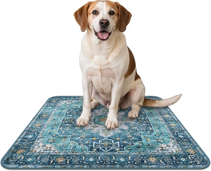 Lahome Super Absorbent & Leakproof Washable Dog Pee Pads - 2 Pack Value Set - Waterproof, Non-Slip Reusable Pads for Puppy Training, Crates & Whelping (24"x24", Blue)