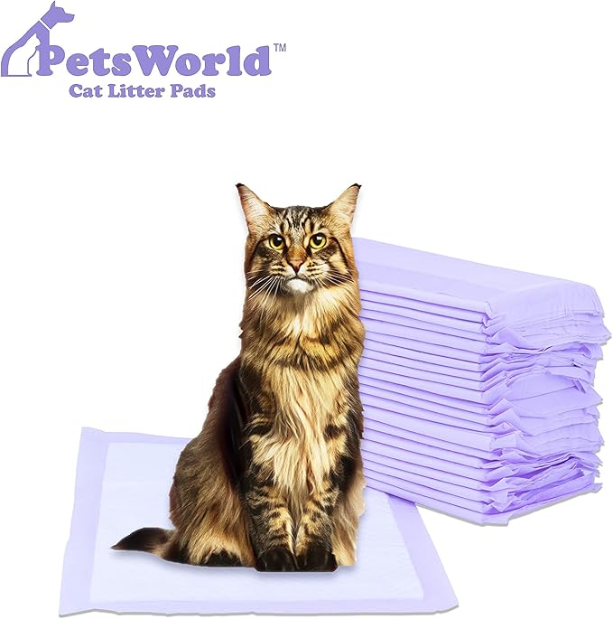 PETSWORLD Cat Pad Refills for Tidy Cats Breeze Litter System 50 Pads for Cat Litter Box, 16.9x11.4 Inch
