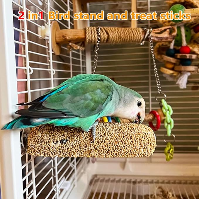 6PCS Parakeet Treat,Natural Parrots Treat Sticks,Vegetable & Grain Style Crunch Sticks,Bird Treats for Cockatiel Budgies Lovebirds Canary Conure Finches