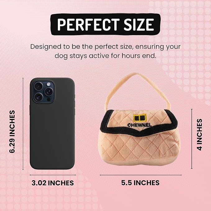 Dog Diggin Designs Runway Pup Collection | Unique Squeaky Parody Plush Dog Toys – Haute Couture Purses & Handbags