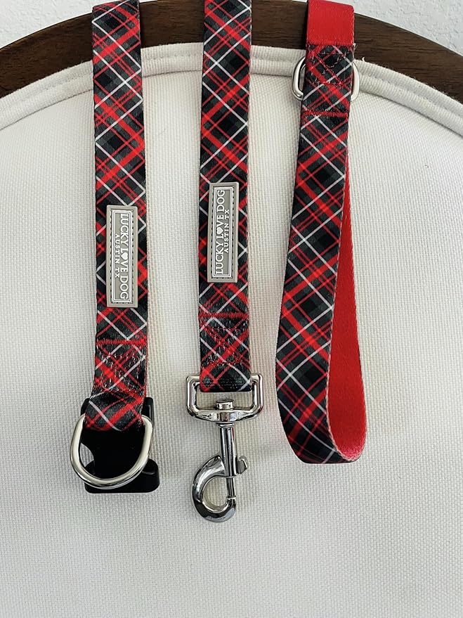 Lucky Love Dog - Easy Click Buckle Dog Collar with Leash Set Combo, Durable & Comfortable for Male & Female Dogs, Pet Collar for Small to Large Dogs, Secure Fit - Heywood Combo, XL