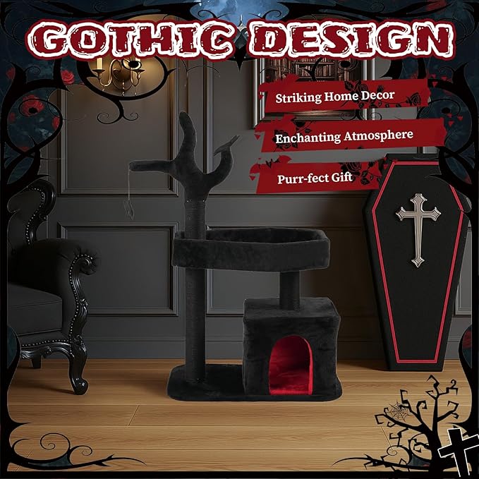 70 * 40 * 113 cm Black+red 2 Layers with Branches, Coffin, pet Holiday Supplies