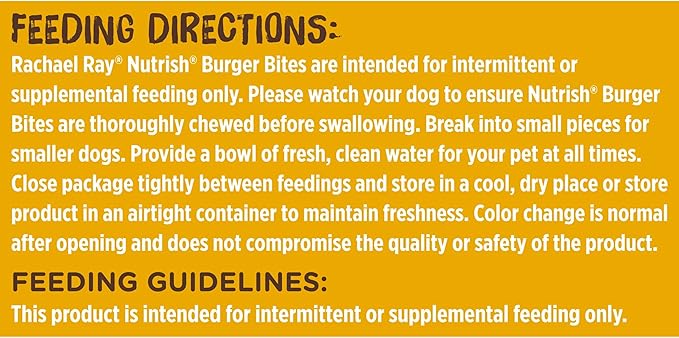 Nutrish Rachael Ray Burger Bites Beef Recipe with Bison Dog Treats, 12 oz. Pouch (Pack of 2)