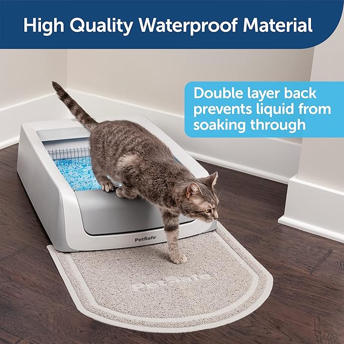 PetSafe Cat Litter Mat - Waterproof Litter Trapping Mat for Hygienic Clean Floors - Anti-Slip Double Layer Back - Cat-Friendly Texture for Sensitive Paws - Small