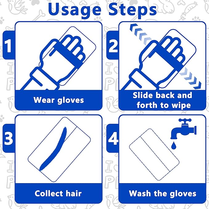 Pet Hair Remover, Reusable Electrostatic Pet Hair Removal Gloves, Dog & Cat Hair Removal Gloves Suitable for Carpets, Sofas, Curtains, Clothing, Upgraded Pets Grooming Fur Cleaner(Black)